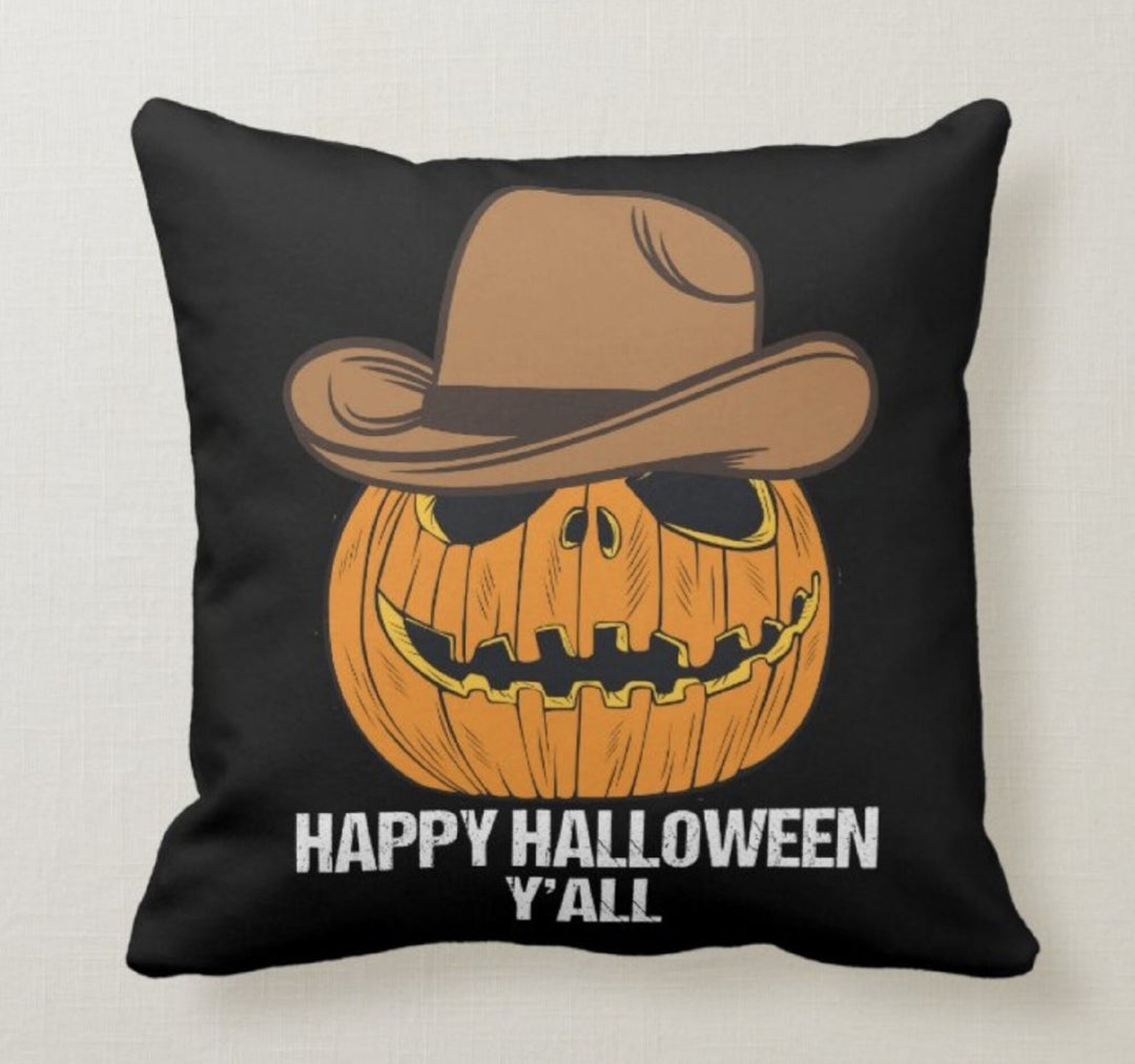 Halloween Pillow Case|Fall Trend Pillow|Autumn Bats Cushion Case|Orange Pumpkin Throw Pillow|Trick or Treat Home Decor|Happy Halloween Decor