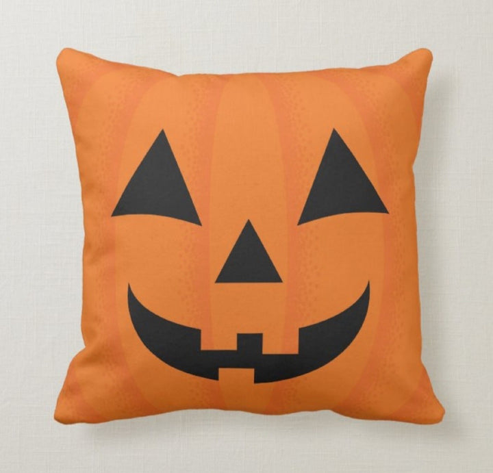 Halloween Pillow Case|Fall Trend Pillow|Autumn Bats Cushion Case|Orange Pumpkin Throw Pillow|Trick or Treat Home Decor|Happy Halloween Decor