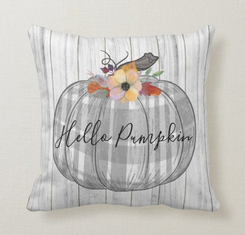 Halloween Pillow Case|Fall Trend Ghost Pillow|Autumn Witch Cushion Case|Gray Pumpkin Throw Pillow|Trick or Treat Home Decor|Happy Halloween