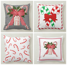 Christmas Pillow Cover|Xmas Cushion Case|Winter Decorative Pillow Case|Xmas Home Decor|Xmas Gift Ideas|Xmas Candy Design|Xmas Joy Decor