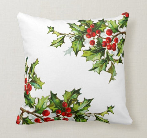 Christmas Pillow Cover|Christmas Cushion Case|Winter Decorative Pillowcase|Xmas Home Decor|Xmas Gift Ideas|Leaf Bird Design
