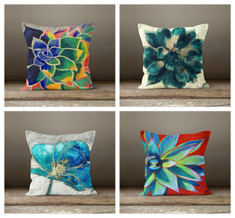 Floral Pillow Cover|Succulent Flower Pillow Cover|Colorful Pillow Case|Decorative Cushion Case|Bedding Home Decor|Housewarming Pillow Cover