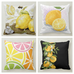 Lemons Pillow Cover|Yellow Lemon Cushion Case|Decorative Cushion Case|Lemon Home Decor|Housewarming Farmhouse Design Lemon Throw Pillow Case