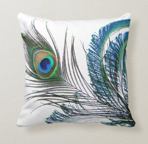 Decorative Peacock Pillow Case|Cushion Cover|Animal Print Home Decor|Gift Ideas|Housewarming Gift for Friend|Peacock Feather Throw Pillow