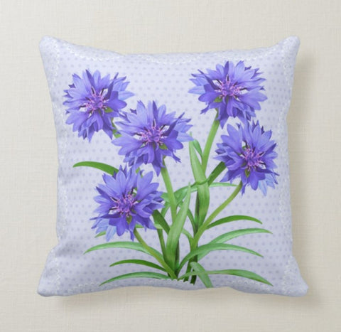 Floral Pillow Cover|Purple Pink Flower Cushion Case|Colorful Floral Throw Pillow Top|Summer Trend Home Decor|Housewarming Lumbar Pillow Case