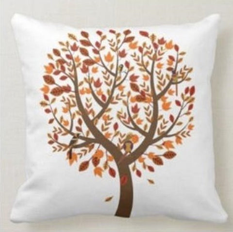 Fall Trend Pillow Cover|Autumn Cushion Case|Orange Leaves Throw Pillow|Autumn Tree Home Decor|Housewarming Farmhouse Autumn Pillow Case