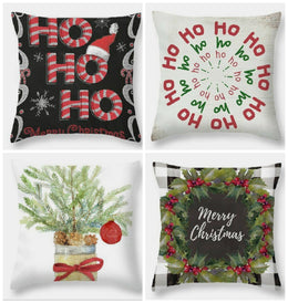 Christmas Pillow Cover|Winter Decorative Pillow Case|Xmas Deer Decor|Xmas Tree Throw Pillow|Xmas HO HO Gift|Outdoor Pillow|Xmas Pillow Top