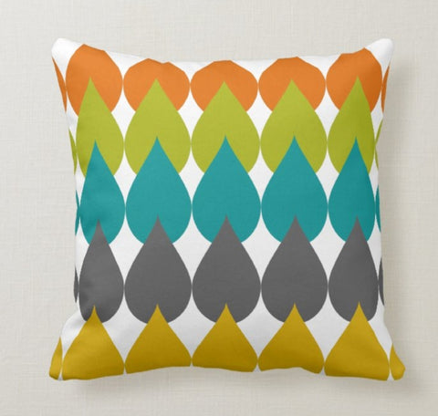 Geometric Pillow Case|White Square Pillow Cover|Geometric Cushion Case|Decorative Pillow Case|Bedding Home Decor|Housewarming Farmhouse Gift