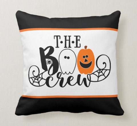 Halloween Boo Pillow Case|Fall Trend Pillows|Autumn Cushion Case|Orange Pumpkin Throw Pillow|Trick or Treat Home Decor|Happy Halloween Boo