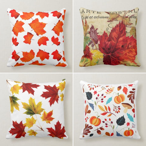 Fall Trend Pillow Cover|Autumn Cushion Case|Orange Leaves Throw Pillow|Autumn Tree Home Decor|Housewarming Farmhouse Colorful Pillow Case
