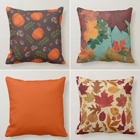 Fall Trend Pillow Cover|Autumn Cushion Case|Orange Pumpkin Throw Pillow|Halloween Housewarming Home Decor|Farmhouse Welcome Pillow Case Gift