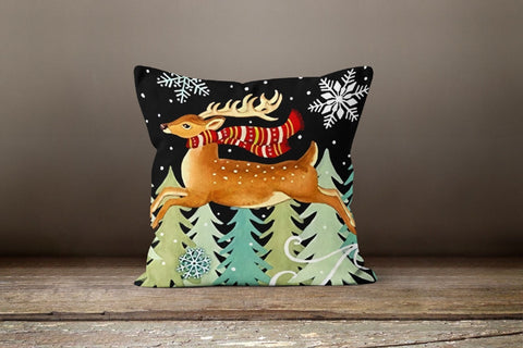 Christmas Pillow Cover|Santa Claus Decor|Winter Decorative Pillow Case|Xmas Deer Throw Pillow|Jingle All The Way Decor|Xmas Hat Pillow Cover