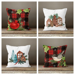 Christmas Pillow Cover|Christmas Decor|Decorative Winter Pillow Case|Xmas Throw Pillow|Xmas Gift|Outdoor Pillow Cover|Xmas Bird Pillow Case