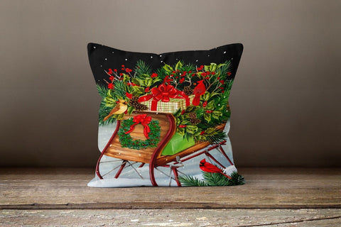 Christmas Pillow Cover|Xmas Gift Decor|Decorative Winter Pillow Case|Xmas Tree Throw Pillow|Xmas Gift Ideas|Christmas Sleigh Pillow Cover