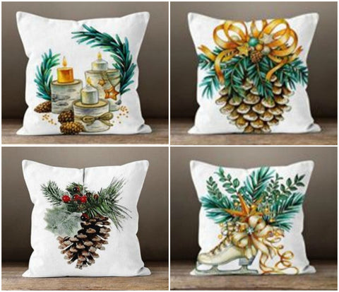 Christmas Pillow Cover|Xmas Ice Skates Decor|Winter Decorative Pillow Case|Xmas Ornaments Throw Pillow|Outdoor Pillow Cover|Xmas Pillow Case