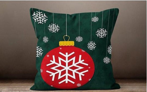 Christmas Pillow Cover|Black Christmas Decor|Decorative Winter Pillows Case|Floral Snowflake Xmas Throw Pillow|Xmas Gift|Outdoor Pillow Case