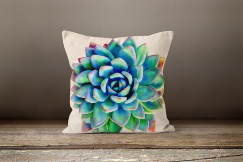 Floral Pillow Cover|Succulent Pillow Cover|Pink Green Pillow Case|Decorative Cushion Case|Boho Bedding Home Decor|Housewarming Pillow Cover