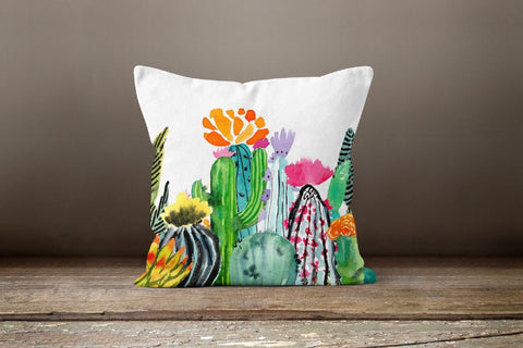 Cactus Pillow Cover|Cactus Cushion Case|Decorative Pillow Case|Boho Bedding Home Decor|Housewarming Gift|Floral Colorful Throw Pillow Case