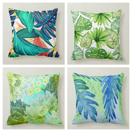 Plants Pillow Cover|Floral Cushion Case|Green Leaves Pillow Cover|Decorative Pillow Case|Bedding Home Decor|Housewarming Outdoor Pillow Case
