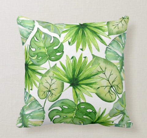 Plants Pillow Cover|Floral Cushion Case|Green Leaves Pillow Cover|Decorative Pillow Case|Bedding Home Decor|Housewarming Outdoor Pillow Case