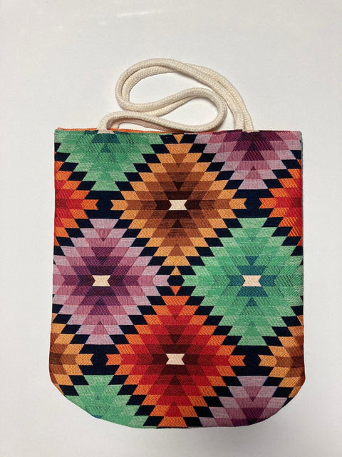Tapestry Rug Style Shoulder Bag|Tapestry Shoulder Bag|Handmade Tote Bag|Southwestern Style Carpet Bag|Rug Design Bag|Weekender Fabric Bag