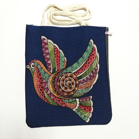 Japanese Silk Painting of a Wood Pigeon Tote Bag by Japanese School -  Pixels Merch