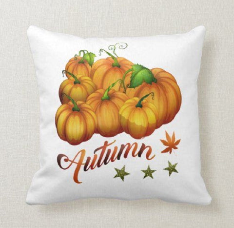 Fall Trend Pillow Cover|Autumn Cushion Case| Orange Pumpkin Throw Pillow|Halloween Home Decors|Housewarming Farmhouse Welcome Pillow Cases