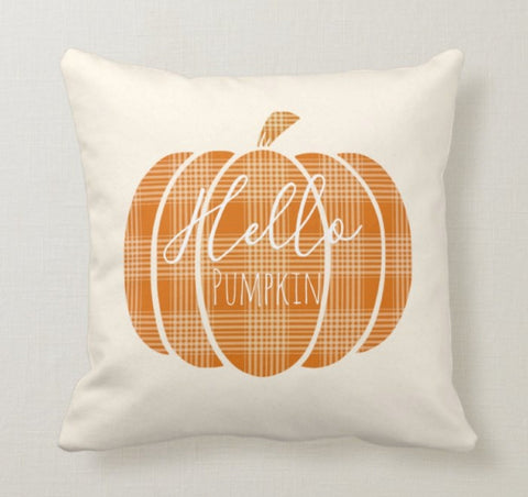 Fall Trend Pillow Cover|Autumn Cushion Case| Orange Pumpkin Throw Pillow|Halloween Home Decors|Housewarming Farmhouse Welcome Pillow Cases
