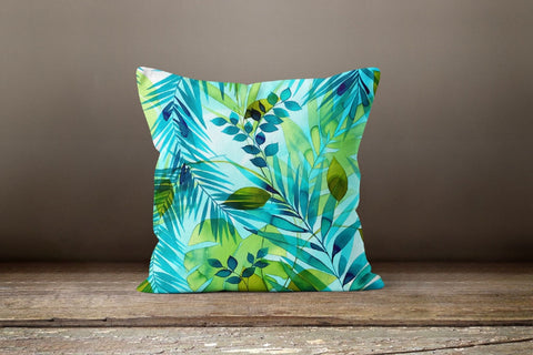 Tropical Plants Pillow Cover|Sunbrella Pillow Cover|Floral Cushion Case|Decorative Green Leaf Pillow Top|New Home Gift|Outdoor Pillow Cover