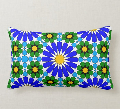 Geometric Pillow Case|Colorful Tile Pattern Pillow Cover||Housewarming Outdoor Cushion Case|Decorative Throw Pillow|Boho Bedding Home Decor