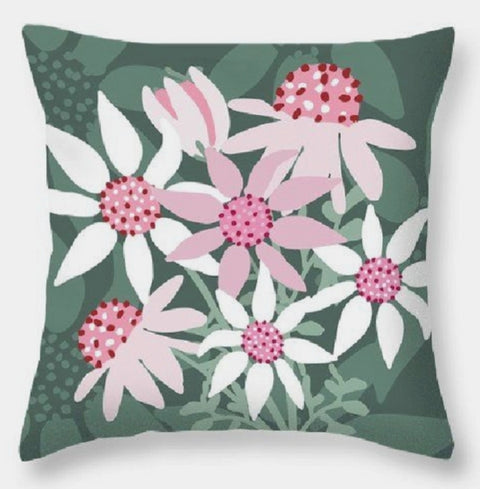 Floral Pillow Cover|Purple Pink Flower Cushion Case|Colorful Floral Throw Pillow Case|Summer Trend Home Decor|Housewarming Lumbar Pillow Top