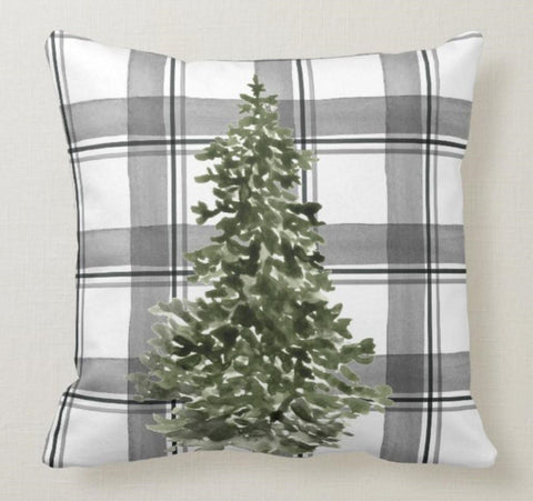 Christmas Pillow Covers|Xmas Plaid Decor|Winter Decorative Pillow Case|Xmas Tree Throw Pillow|Outdoor Pillow Cover|Christmas Home Decor