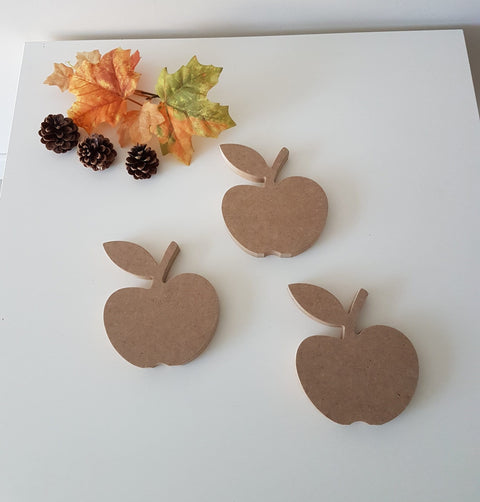 Set of 3 Unfinished Wooden Apple|Wooden Decor|Ready to Paint, Varnish, Decoupage|Custom Unfinished Wood DIY Supply|Housewarming Wooden Gift