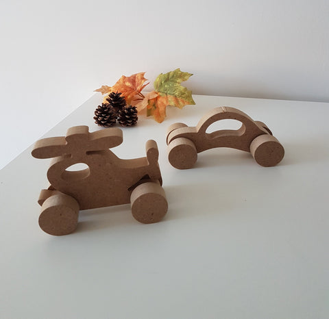 Set of 2 Wooden Toy Car and Helicopter|Toddler Toy|Baby Shower Gift|Birthday Gift|Ready to Paint and Varnish|Unfinished Wood DIY Supply
