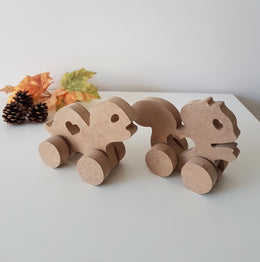 Set of 2 Unfinished Wooden Turtle and Squirrel|Wooden Toy|Baby shower Gift|Birthday Gift|Ready to Paint|Custom Unfinished Wood DIY Supply