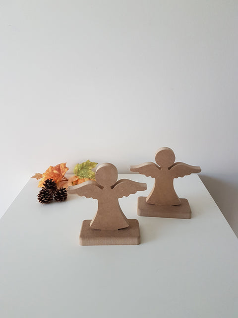 Set of 2 Unfinished Wooden Angel|Wooden Decor|Ready to Paint, Varnish, Decoupage|Custom Unfinished Wood DIY Supply Art|Housewarming Gift