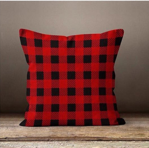 Christmas Pillow Covers|Buffalo Plaid Christmas Deer Cushion Case|Decorative Merry Christmas Pillow|Xmas Buckhorn Home Decor|Xmas Gift Ideas