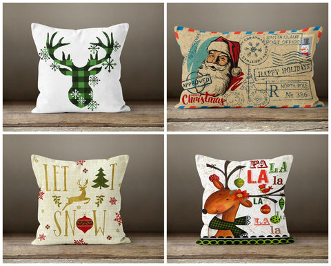 Christmas Pillow Covers|Xmas Deer Decor|Winter Decorative Pillow Case|Xmas Santa Claus Throw Pillow|Outdoor Pillow Case|Christmas Home Decor