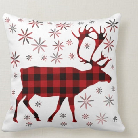 Christmas Pillow Covers|Xmas Cartoon Deer Decor|Winter Decorative Pillow Case|Xmas Throw Pillow|Xmas Gift Ideas|Xmas Cure Deer Pillow Cover