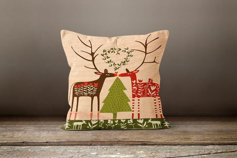 Christmas Pillow Cover|Xmas Cartoon Deer Decor|Winter Decorative Pillow Case|Xmas Throw Pillow|Xmas Gift Ideas|Outdoor Xmas Pillow Cover