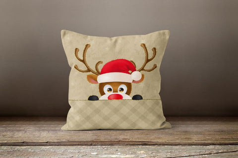 Christmas Pillow Cover|Xmas Cartoon Deer Decor|Winter Decorative Pillow Case|Xmas Throw Pillow|Xmas Gift Ideas|Outdoor Xmas Pillow Cover