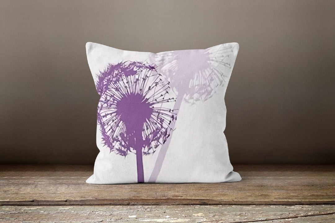 Pillow Cover with Purple Flowers - Main Image