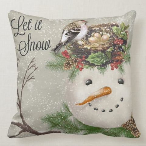 Christmas Pillow Covers|Xmas Tree Decor|Winter Decorative Pillow Case|Xmas Deer Throw Pillow|Outdoor Pillow Cover|Xmas Snowman Pillow
