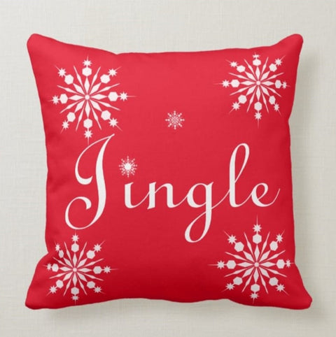 Christmas Pillow Covers|Xmas Home Decor|Winter Decorative Pillow Case|Xmas Skate Throw Pillow|Jingle Pillow Cover|Merry Christmas Pillow