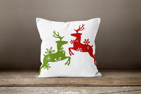 Christmas Pillow Cover|Xmas Deer Cushion Case|Plaid Pattern Pillow Case|Xmas Home Decor|Xmas Gift Ideas|Deer Home Decor|Xmas Gift Decor