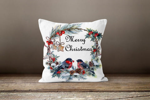 Christmas Pillow Cover|Father Xmas Decor|Winter Decorative Pillow Case|Xmas Throw Pillow|Xmas Gift Ideas|Outdoor Pillow|Xmas Bird Decor