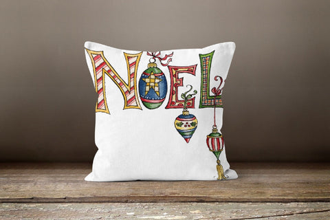Christmas Pillow Covers|Xmas Home Decor|Winter Decorative Pillow Case|Jingle Bell Throw Pillow|Joy Noel Pillow Cover|Christmas Flower Pillow