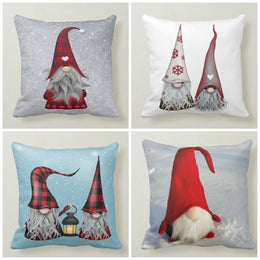 Christmas Pillow Cover|Dwarf Santa Claus Xmas Decor|Winter Decorative Pillow Case|Xmas Throw Pillow|Gnome Pillow Cover|Outdoor Pillow Cover