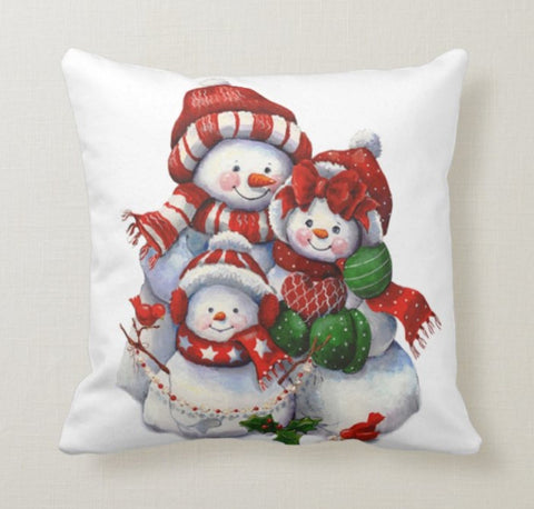 Christmas Pillow Covers|Xmas Snowman Decor|Winter Decorative Pillow Case|Deck The Halls Throw Pillow|Santa Flyer Decor|Xmas Snowman Pillow