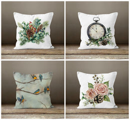 Christmas Pillow Covers|Xmas Home Decor|Winter Decorative Pillow Case|Birds Throw Pillow|Outdoor Pillow Cover|Xmas Tree Pillow Case